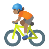 Google(Android) Person Biking: Medium Skin Tone Emoji