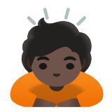 Google(Android) Person Bowing: Dark Skin Tone Emoji