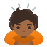 Google(Android) Person Bowing: Medium-Dark Skin Tone Emoji