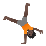 Google(Android) Person Cartwheeling: Dark Skin Tone Emoji