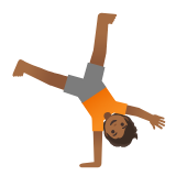 Google(Android) Person Cartwheeling: Medium-Dark Skin Tone Emoji