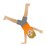 Google(Android) Person Cartwheeling: Medium-Light Skin Tone Emoji