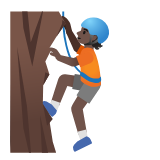 Google(Android) Person Climbing: Dark Skin Tone Emoji