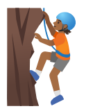 Google(Android) Person Climbing: Medium-Dark Skin Tone Emoji