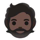 Google(Android) Person: Dark Skin Tone, Beard Emoji