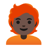 Google(Android) Person: Dark Skin Tone, Red Hair Emoji