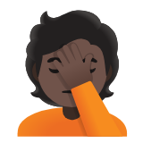 Google(Android) Person Facepalming: Dark Skin Tone Emoji