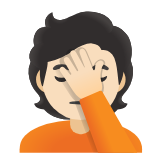 Google(Android) Person Facepalming: Light Skin Tone Emoji