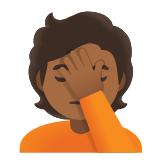 Google(Android) Person Facepalming: Medium-Dark Skin Tone Emoji