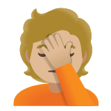 Google(Android) Person Facepalming: Medium-Light Skin Tone Emoji