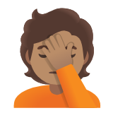 Google(Android) Person Facepalming: Medium Skin Tone Emoji