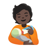 Google(Android) Person Feeding Baby: Dark Skin Tone Emoji