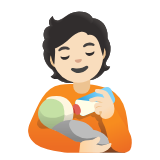 Google(Android) Person Feeding Baby: Light Skin Tone Emoji