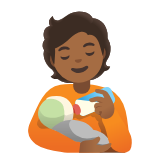 Google(Android) Person Feeding Baby: Medium-Dark Skin Tone Emoji