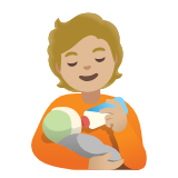 Google(Android) Person Feeding Baby: Medium-Light Skin Tone Emoji