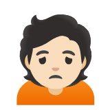 Google(Android) Person Frowning: Light Skin Tone Emoji