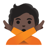 Google(Android) Person Gesturing No: Dark Skin Tone Emoji