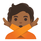 Google(Android) Person Gesturing No: Medium-Dark Skin Tone Emoji