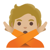 Google(Android) Person Gesturing No: Medium-Light Skin Tone Emoji