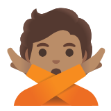 Google(Android) Person Gesturing No: Medium Skin Tone Emoji