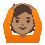 Google(Android) Person Gesturing Ok: Medium Skin Tone Emoji