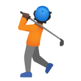 Google(Android) Person Golfing: Dark Skin Tone Emoji