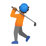 Google(Android) Person Golfing: Medium-Dark Skin Tone Emoji