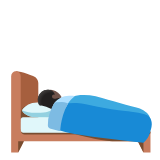 Google(Android) Person In Bed: Dark Skin Tone Emoji