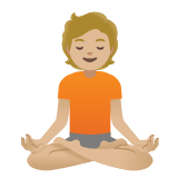 Google(Android) Person In Lotus Position: Medium-Light Skin Tone Emoji