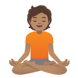 Google(Android) Person In Lotus Position: Medium Skin Tone Emoji