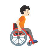 Google(Android) Person In Manual Wheelchair Facing Right: Light Skin Tone Emoji