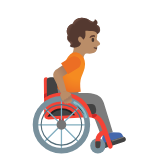 Google(Android) Person In Manual Wheelchair Facing Right: Medium Skin Tone Emoji