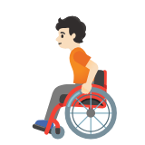 Google(Android) Person In Manual Wheelchair: Light Skin Tone Emoji