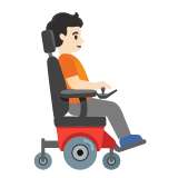 Google(Android) Person In Motorized Wheelchair Facing Right: Light Skin Tone Emoji