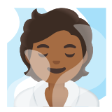 Google(Android) Person In Steamy Room: Medium-Dark Skin Tone Emoji