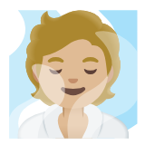 Google(Android) Person In Steamy Room: Medium-Light Skin Tone Emoji