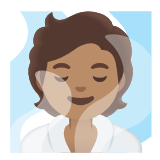 Google(Android) Person In Steamy Room: Medium Skin Tone Emoji