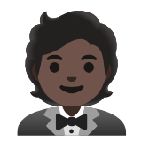 Google(Android) Person In Tuxedo: Dark Skin Tone Emoji