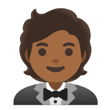 Google(Android) Person In Tuxedo: Medium-Dark Skin Tone Emoji