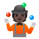 Google(Android) Person Juggling: Dark Skin Tone Emoji