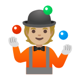 Google(Android) Person Juggling: Medium-Light Skin Tone Emoji