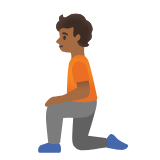 Google(Android) Person Kneeling: Medium-Dark Skin Tone Emoji