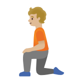 Google(Android) Person Kneeling: Medium-Light Skin Tone Emoji