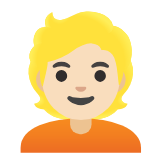 Google(Android) Person: Light Skin Tone, Blond Hair Emoji