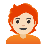 Google(Android) Person: Light Skin Tone, Red Hair Emoji