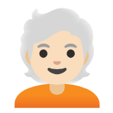 Google(Android) Person: Light Skin Tone, White Hair Emoji