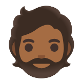 Google(Android) Person: Medium-Dark Skin Tone, Beard Emoji