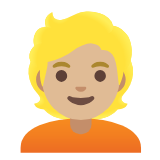 Google(Android) Person: Medium-Light Skin Tone, Blond Hair Emoji