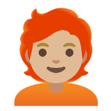 Google(Android) Person: Medium-Light Skin Tone, Red Hair Emoji