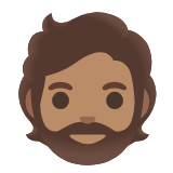 Google(Android) Person: Medium Skin Tone, Beard Emoji